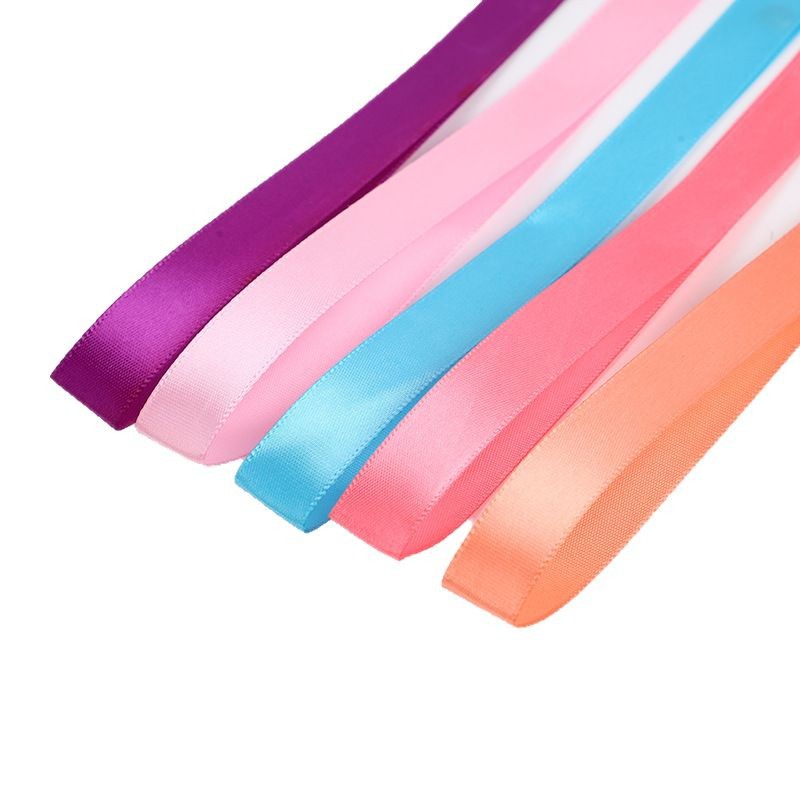 En stock con envío gratuito, cinta de poliéster de 1 cm de un solo lado para embalaje de cajas de regalo, lazos, accesorios coloridos, serpentinas de flores para bricolaje