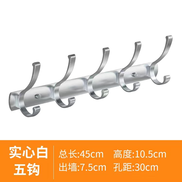 Sólido plata brillante 5 ganchos