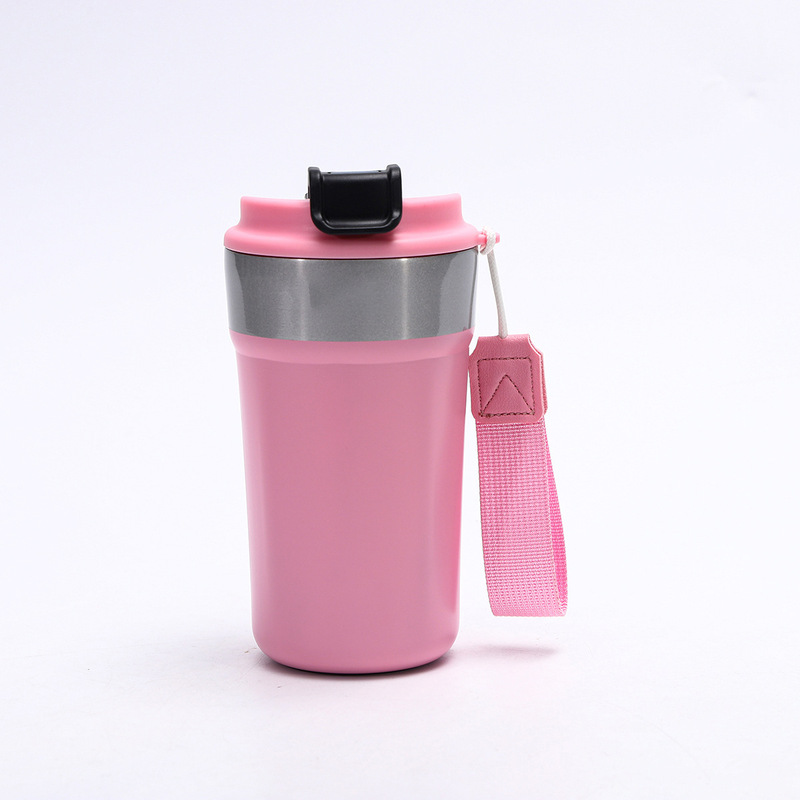 新しいデザインのコーヒーカップ、保温保冷機能付き、女性向け、美しいデザイン、持ち運びに便利なハンドル付き、304ステンレス製。|undefined