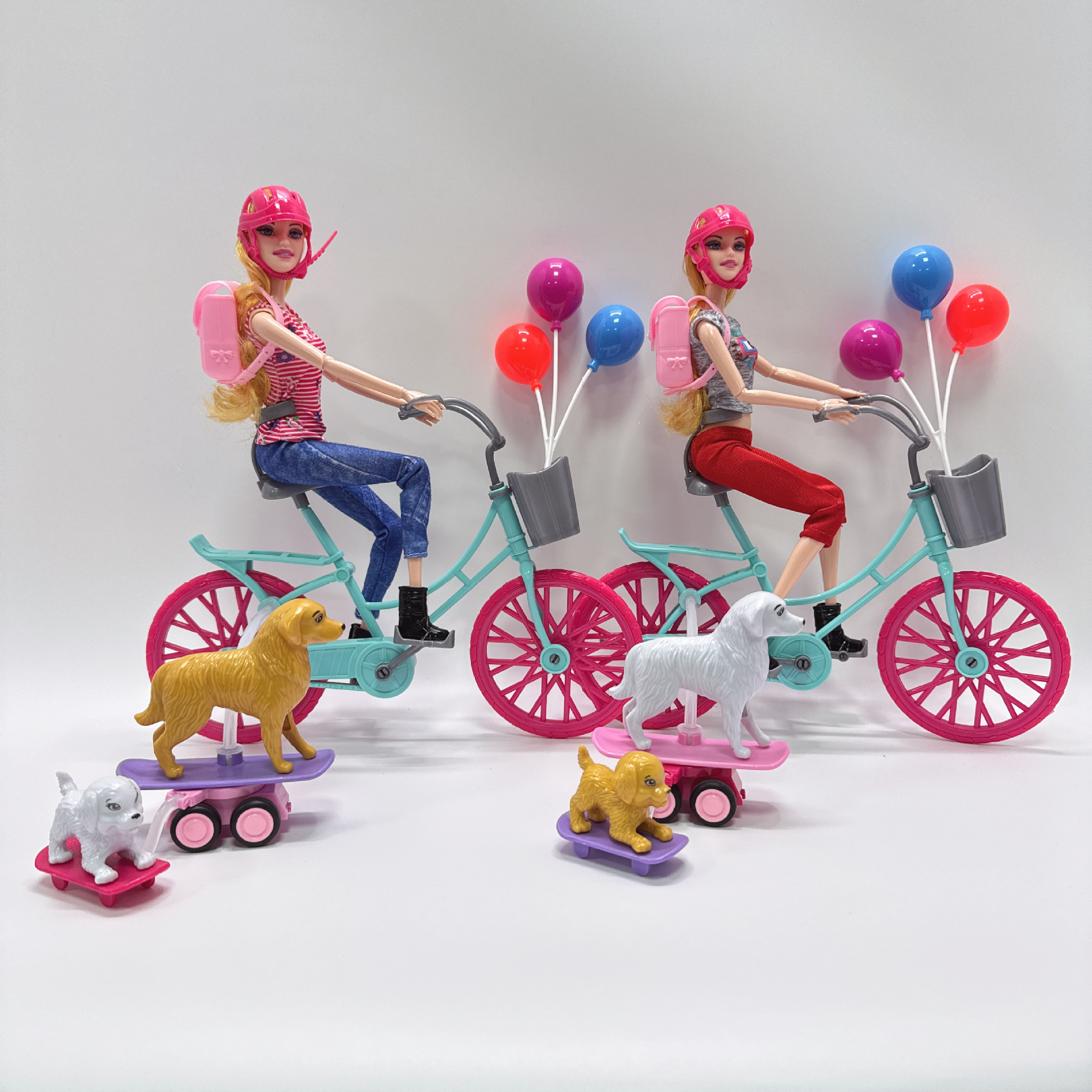 Cross-Border Hot Sale 11inch Barbie Doll Princess Little Barbie Doll Bicycle Pet Series