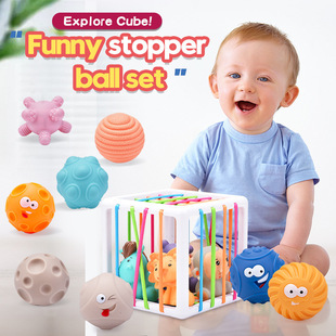 Cross-Border Amazon English Baby Early Education Color Recognition Hand Shape Sensory Training Rubik's Cube Rainbow Cesele