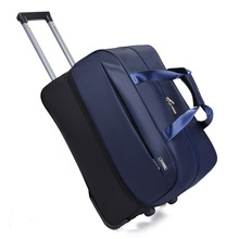 跨境牛津布拉杆包大容量可加高带扩展层旅行包外贸拖轮包登机包男