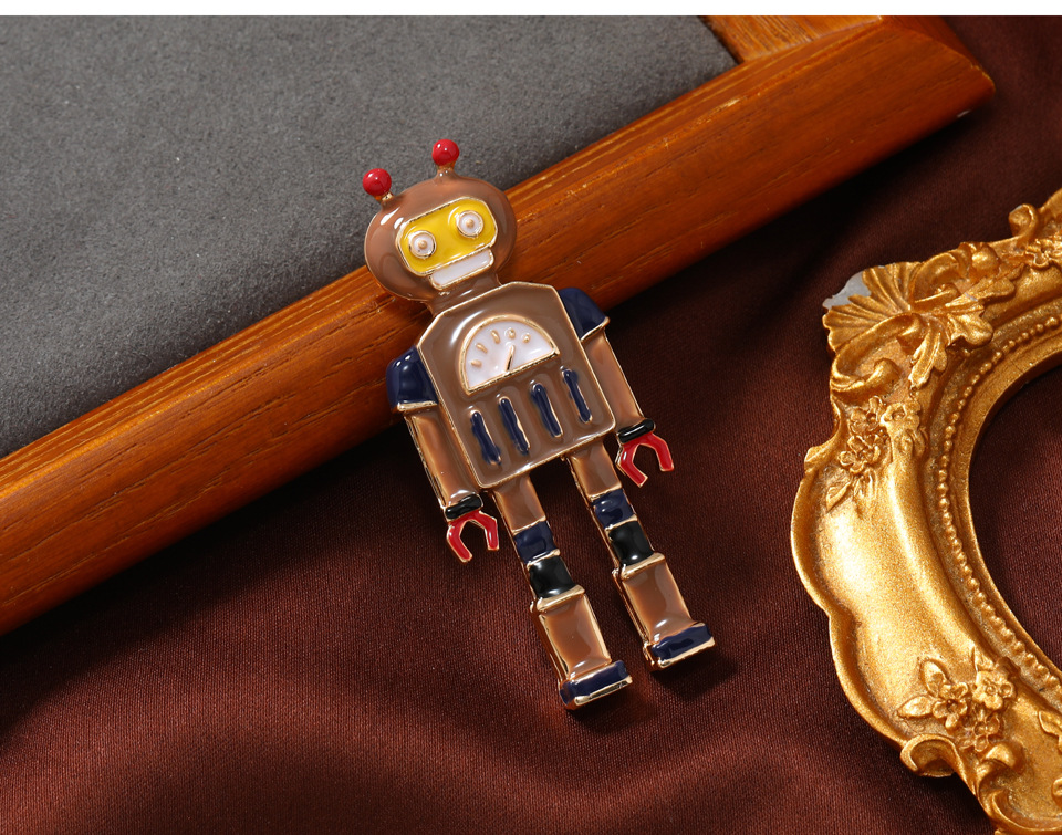 Retro Robot Alloy Enamel Unisex Brooches display picture 5