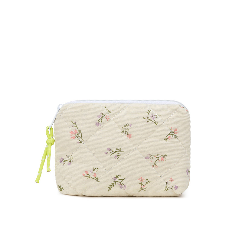 Spot pequeña bolsa de tarjeta de computadora portátil floral fresca bolsa de mouse inalámbrica cable de carga cable de alimentación bolsa de almacenamiento