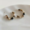 Maillard tiger eye stone hoop earrings