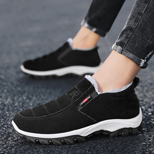 Popular Winter New Style Velvet Warm Cotton Shoes Thickened Snow Boots Outdoor Mountaineering Work Shoes Non-Slip Flat Men's Shoes