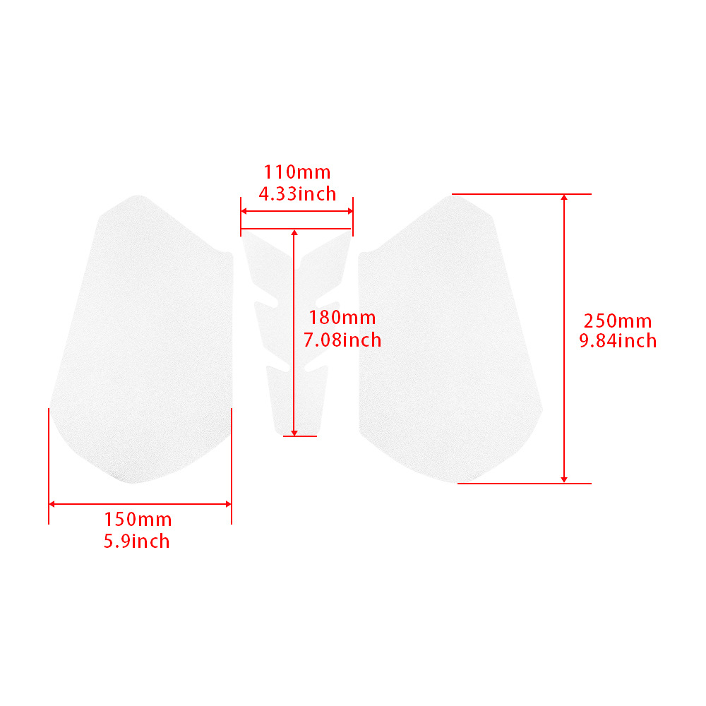 Aplicable a Honda CBR600RR 2013 - 2018 pegatinas de protección del tanque de combustible de motocicleta bordes esmerilados pegatinas anti-rapadura