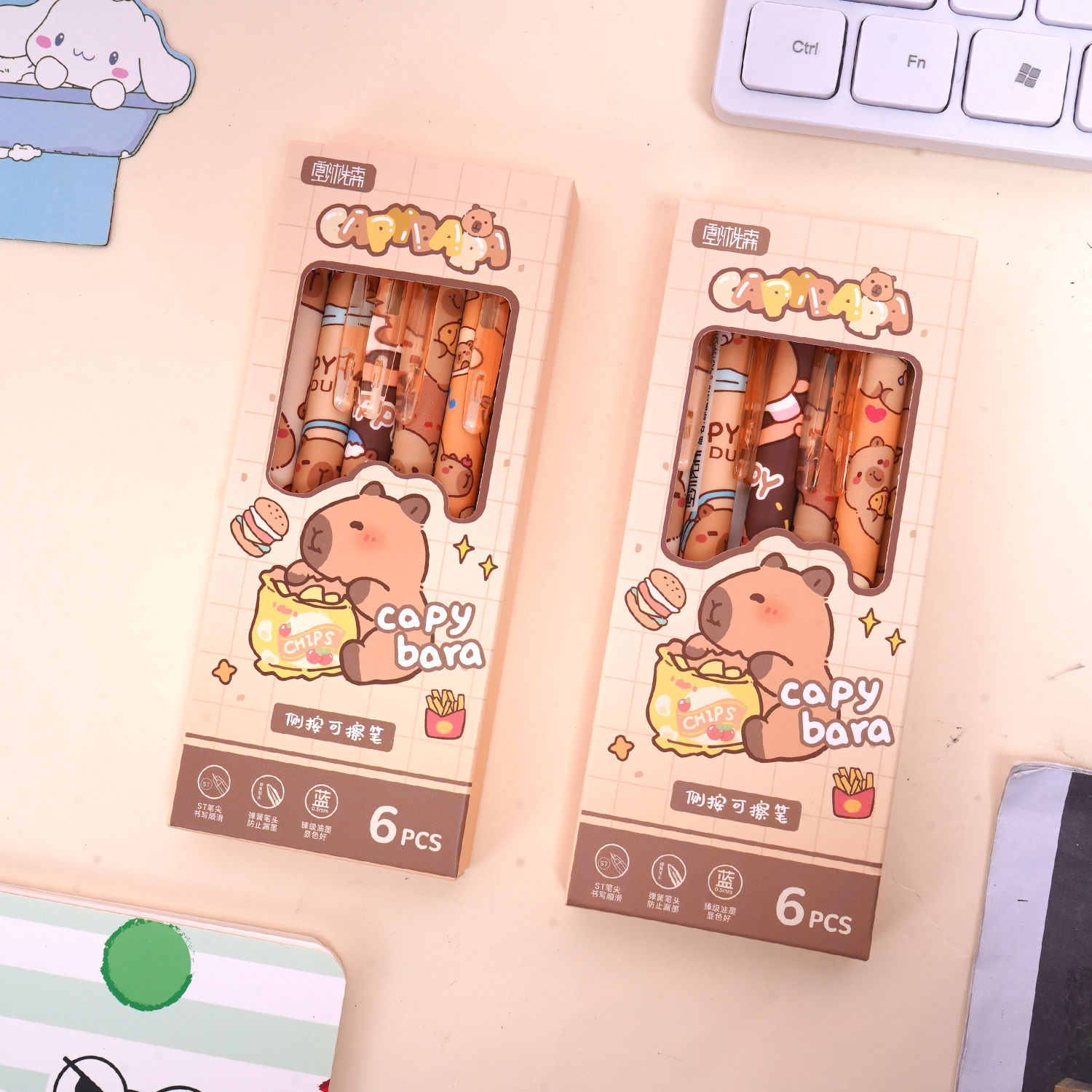 Capibara borrable lápiz neutro rojo azul borrable bolígrafo especial para estudiantes dibujos animados lindos rojo en línea.