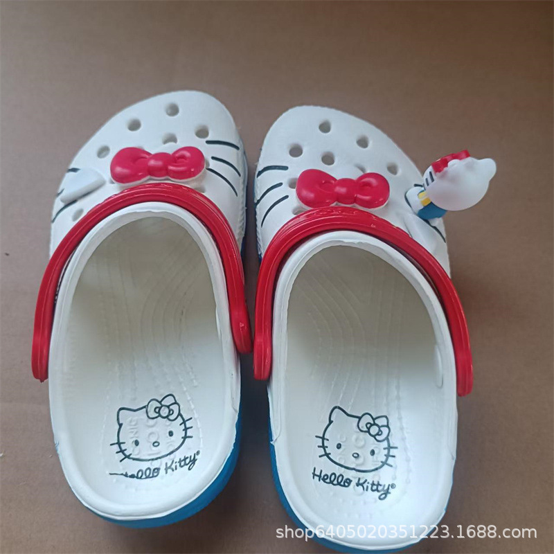 Red Red Hole Shoes nuevo estilo de dibujos animados para hombres y mujeres Kitty antideslizante para usar lindas zapatillas de playa fabricantes de zapatos de playa Eva image 3