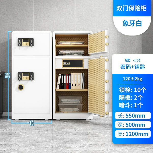 1.2m high ivory white double door cabinet