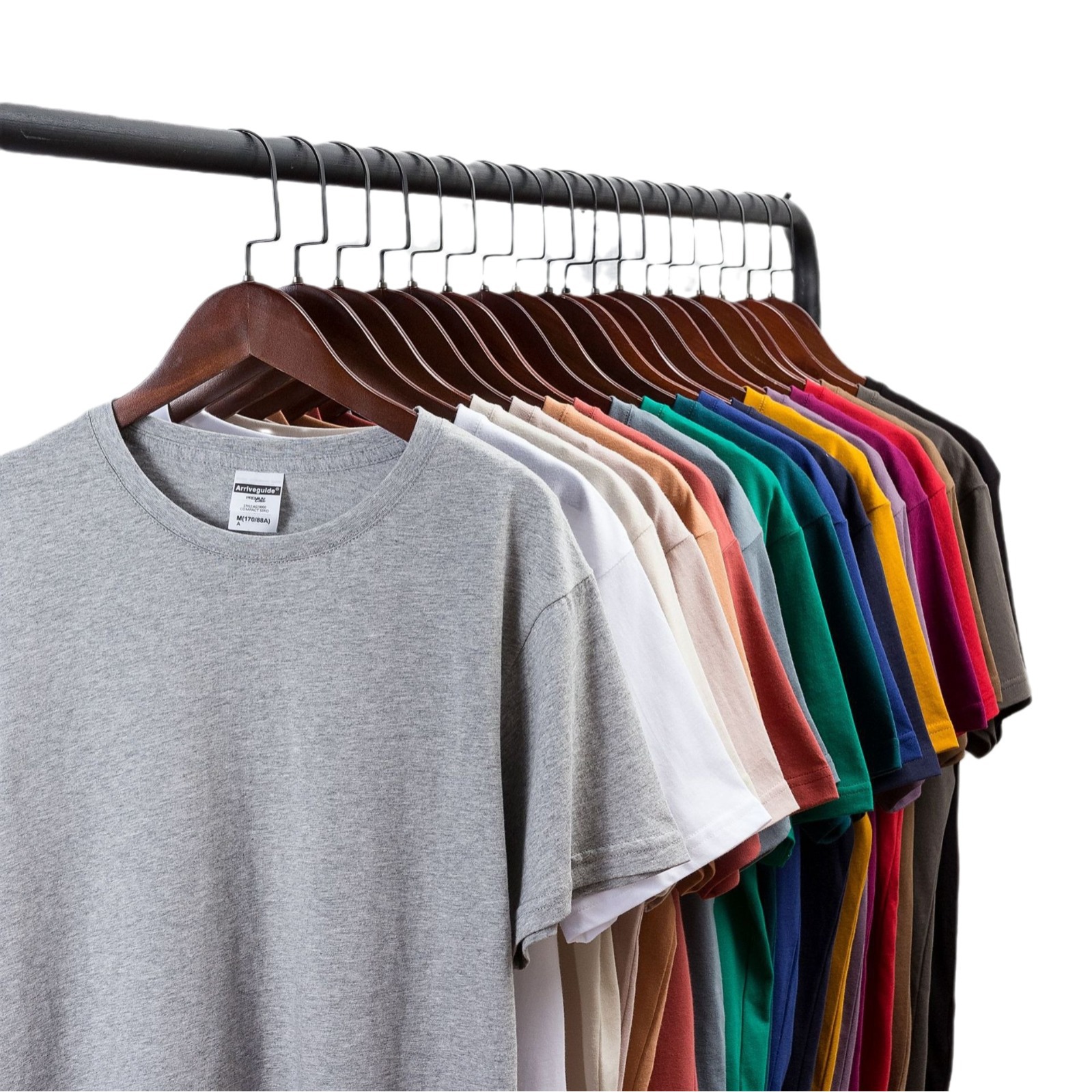190g algodón de color sólido diario cuello redondo ropa de trabajo suelta colectiva clase uniforme cultural manga corta Camiseta impresión personalizada