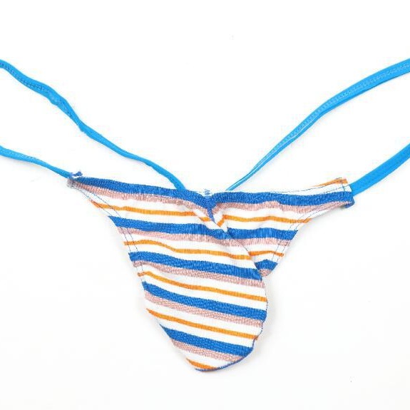 Ropa interior masculina de cintura baja, fresca y sexy, de seda helada, con anillo JJ, tanga multiusos con forma de U convexa, E068