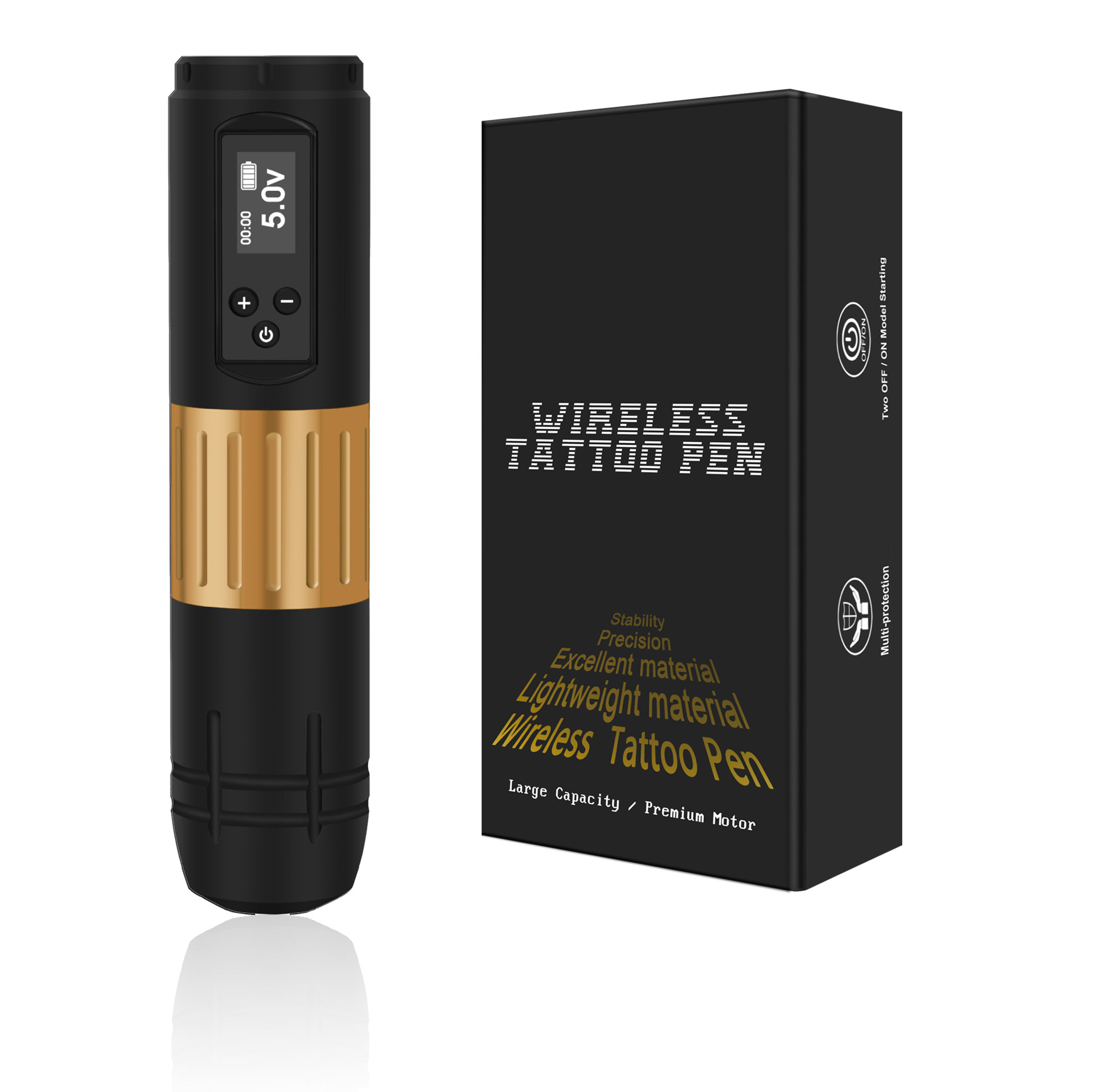 Pen de batería inalámbrica transfronteriza pantalla LED máquina de tatuaje de corte de alambre todo en uno máquina de motor de tatuaje conjunto de equipos de tatuaje