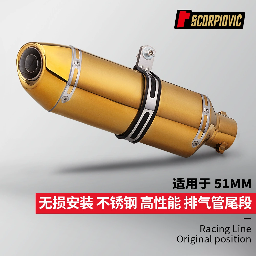 Универсальная выхлопная труба R27 с четырьмя отверстиями для 450SR, 800NK, NINJA400, CBR400, Zephyr 550