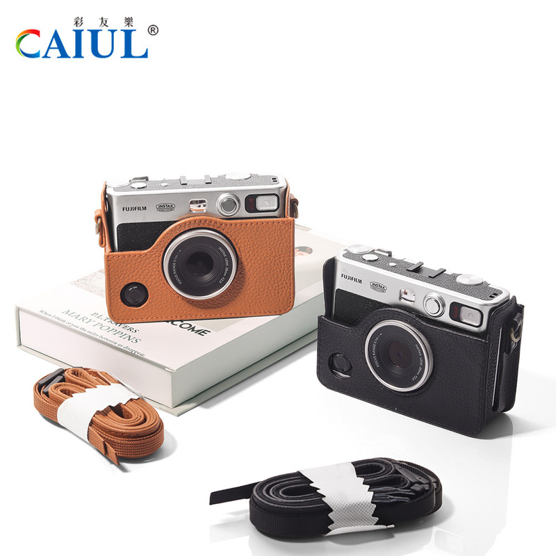 For Polaroid mini Evo Leather Retro Camera Bag Digital Photography Leather Case Photo Storage Stand-alone Bag