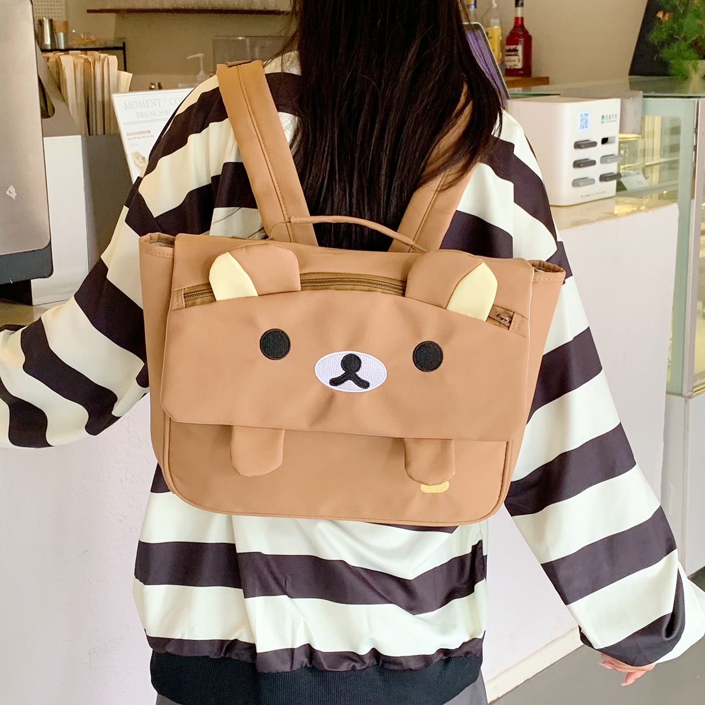 Mochila escolar de gran capacidad de dibujos animados lindos osos en forma de mochila para niños y niñas nueva mochila infantil de comercio exterior