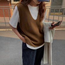 2025韩系秋冬新款无袖叠穿马甲外套女装高级感背心针织衫上衣毛衣