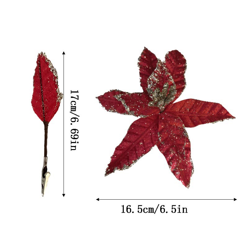 Nuevo polvo de Navidad transfronterizo de simulación flores de Navidad decoración de árbol de Navidad decoración de fiesta decorativa atmósfera del hogar