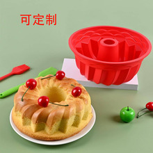 新款红色圆形硅胶烘焙模具耐高温厨房食品夹硅胶蛋糕面包烤盘工具