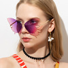 Capacious trend sunglasses, glasses solar-powered, gradient, European style