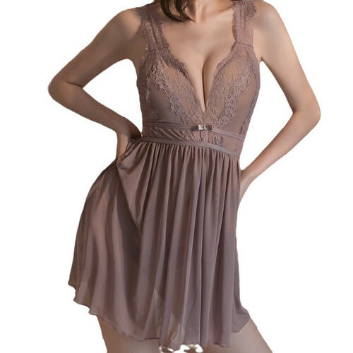 Fan Lei sexy lingerie female sexy short skirt lace transparent hot passionate temptation teasing small breast nightgown 376