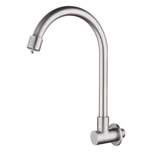 304 brushed stainless steel new full touch single cold basin faucet convenient water saving simple installation engineering factory