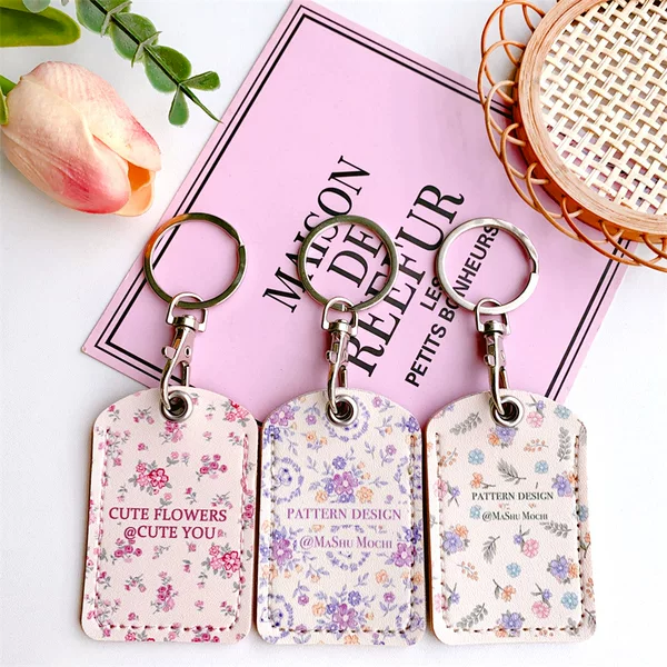 Access Control Card Holder Small Rectangular Floral Keychain Nfc Elevator Community Ic Card Octopus Card Manufacturer Wholesale