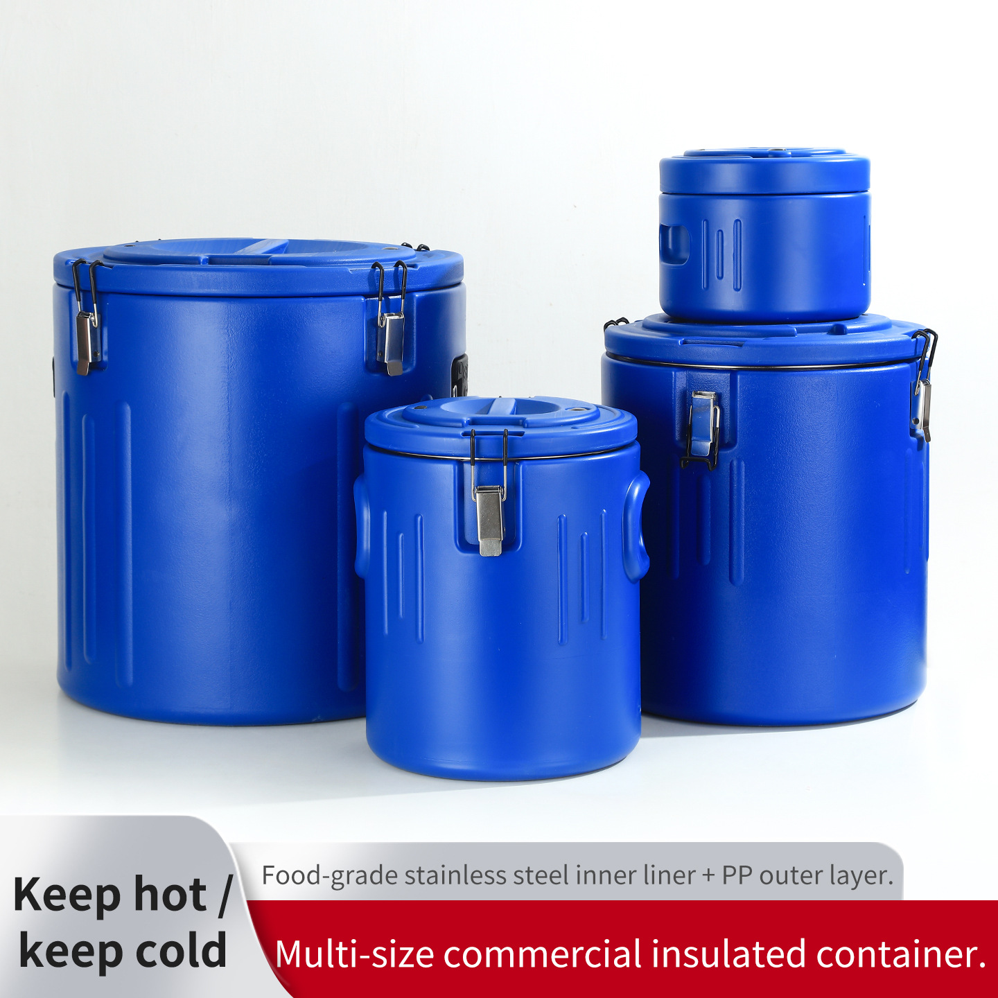 Stainless Steel Insulated Bucket Cross-Border Set South Africa Set Bucket 4Pcs Large Capacity Insulated Soup Bucket Ice Bucket Transport Bucket