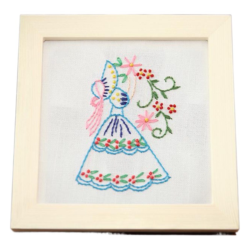 Bordado a mano DIY material paquete niños estudiante tela hecha a mano decoración Lu bordado Cruz puntada su bordado colgante pintura