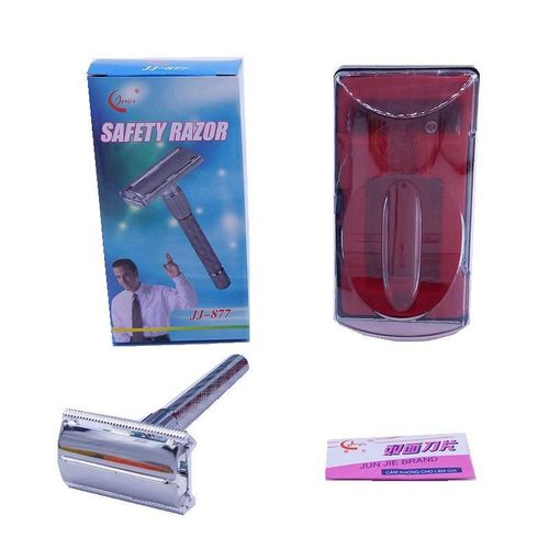 Junjie 877 manual razor holder classic old-fashioned double-sided razor men's beard razor facial hair remover