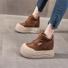 HS9119-2C厚底内增高小个子马丁靴子女2025秋冬季高帮运动休闲鞋