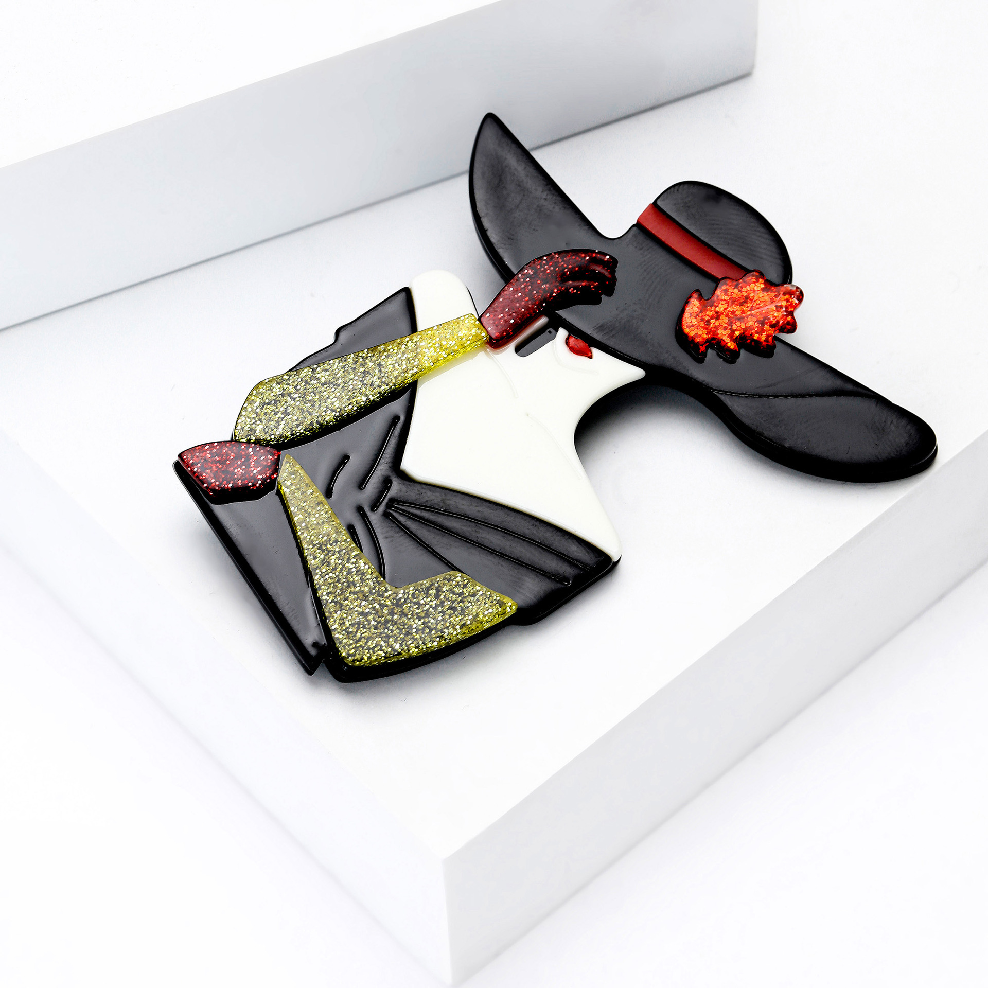 Cross-Border Hot-Selling European and American Acrylic Monroe Girl Brooch Fashion Versatile Women's Clothing Corsage Jewelry Pin