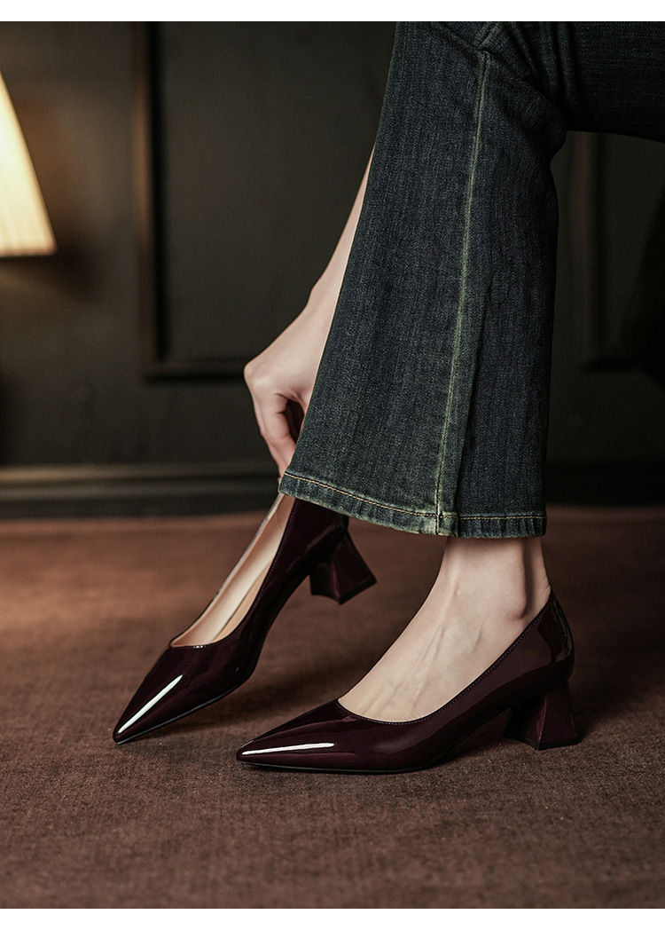 5001B Elegante High Heels für den Berufsalltag, weiche Sohle, Lederschuhe, Blockabsatz, für Damen_voghion.com