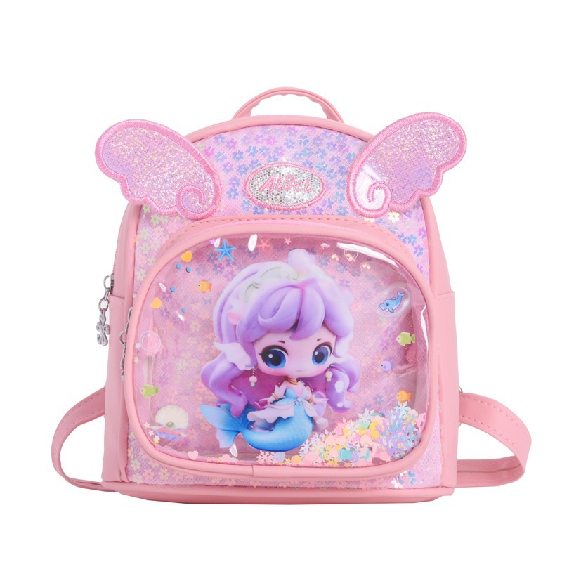 Hermosa mochila de princesa pequeña, ala pequeña, mochila de jardín de infantes, nueva mochila infantil coreana
