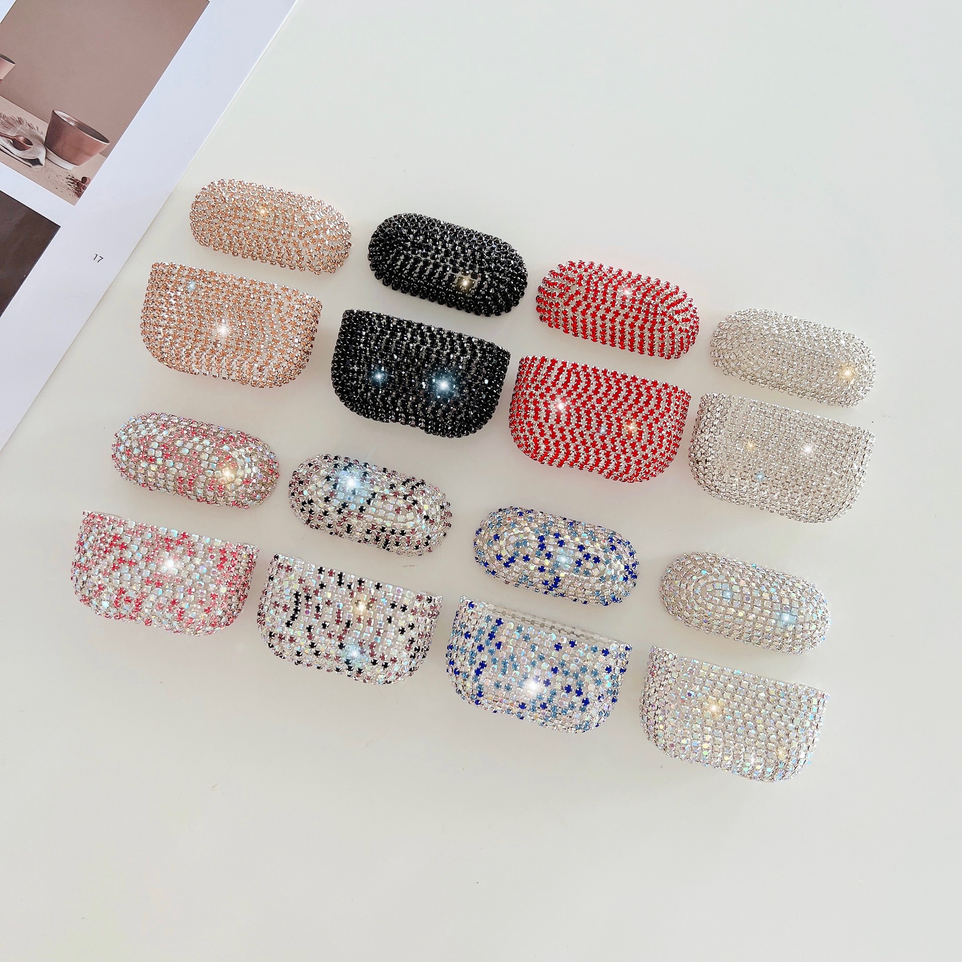 AirPods Pro Headphone Case with Apple Diamond 1/2 Gen Bluetooth Earphone Case with Sparkling Diamond Storage Shell 3 Gen