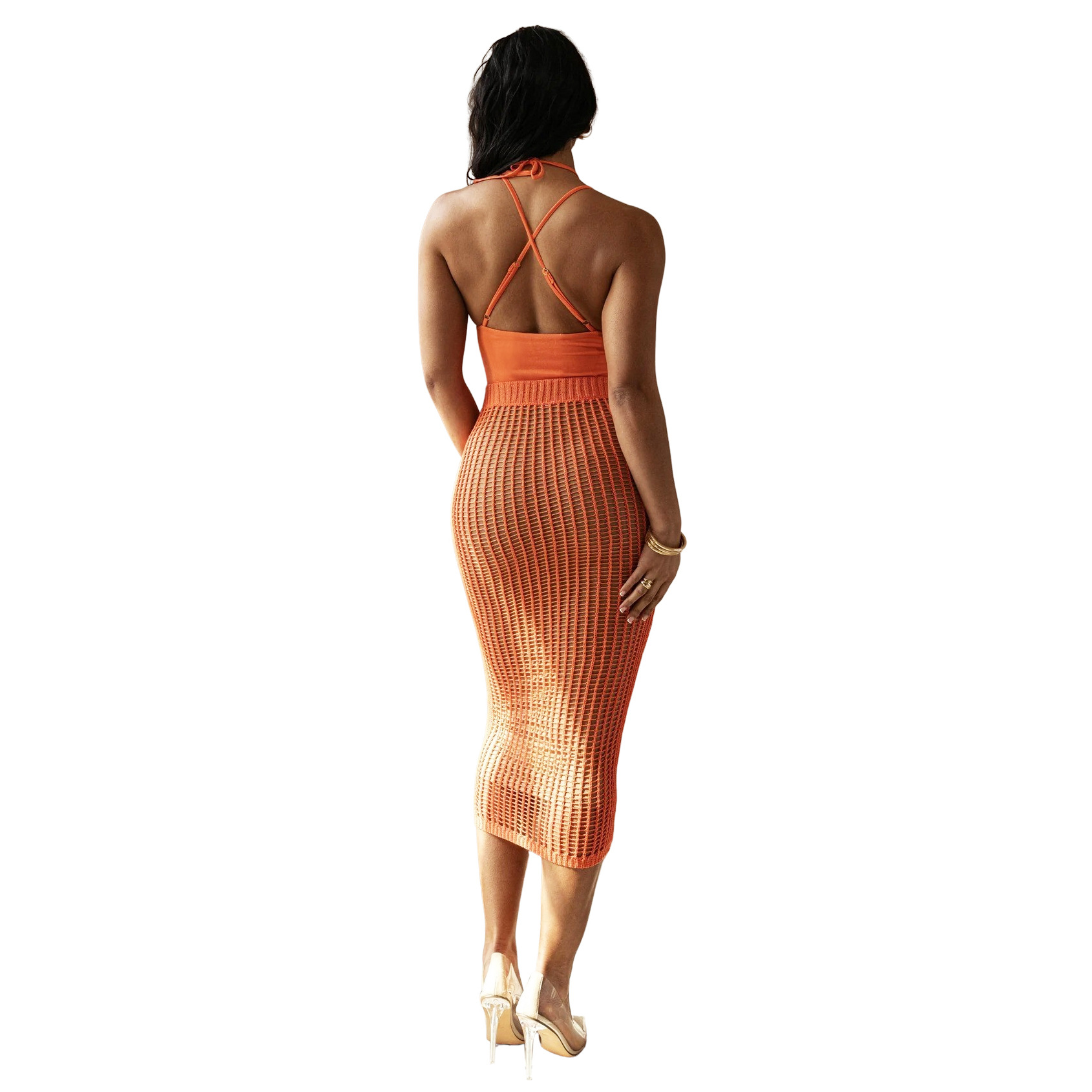 Summer Women Clothing Sexy Sling Bare Back Jumpsuit Hollow Out Knitted Skirt Set 39 Summer Women Clothing Sexy Sling Bare Back Jumpsuit Hollow Out Knitted Skirt Set