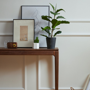 ✅ Cricket Woodworking Strip Case Modern Simple Black Walnut Narrow Table Scandinavian Entrance Table Table Solid Wood New Chinoiserie