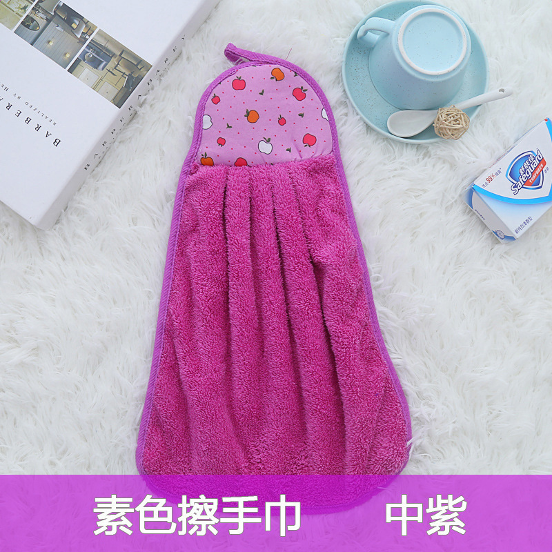加厚家用卫生间厨房擦手巾挂式可爱卡通珊瑚绒吸水抹布儿童擦手布|undefined