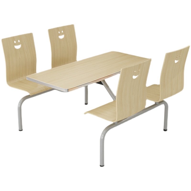 Canteen restaurant fast food school factory students staff 4 people simple economy conjoined combination suit table tables and chairs