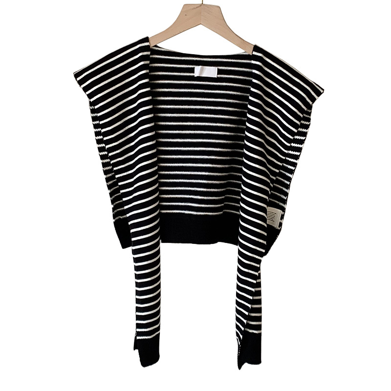 Shallo de punto de alta calidad con un nuevo tipo de alto nivel de collar delgado cuello con una pequeña banda de hombro con una chapa