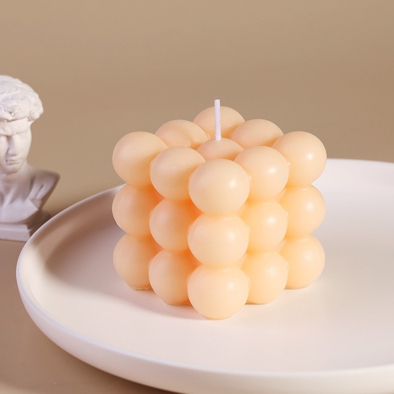 Caja Vela Cubo de Rubik amarillo