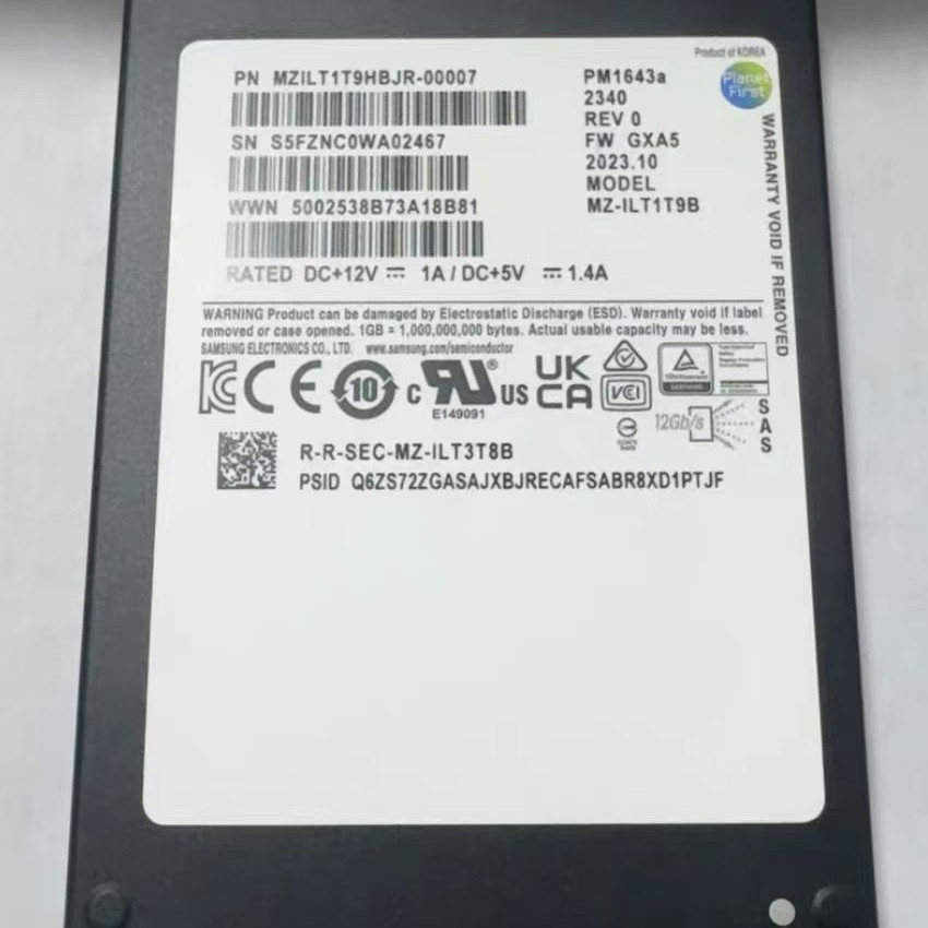 Pm1643/A Solid State Drive 1.92t
