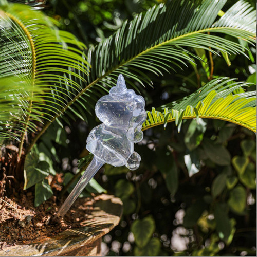Transparent flower waterer lazy waterer dripper micro drip irrigation gardening tools imitation glass unicorn water seeper