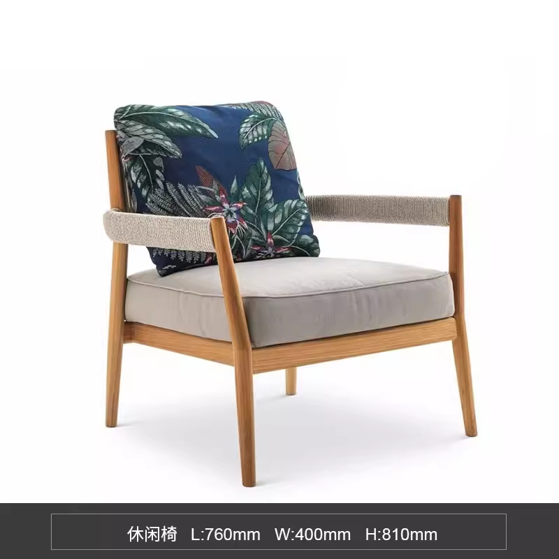 Mesa de comedor al aire libre teca trenzada impermeable tabla de mármol silla de caña jardín al aire libre patio muebles de ocio