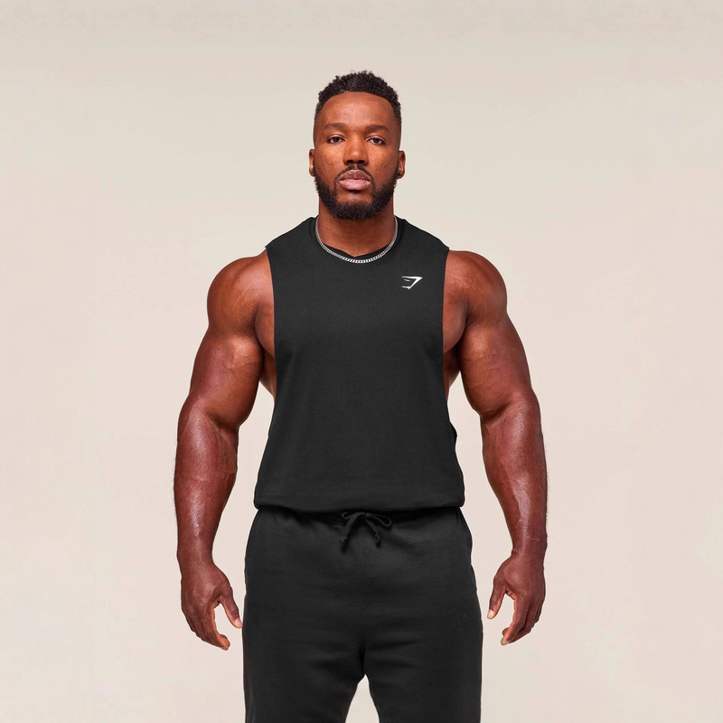 Gymshark Pure Cotton Vest Men's Large Size Vest Summer Muscle Fitness Vest Casual Running Sports Vest