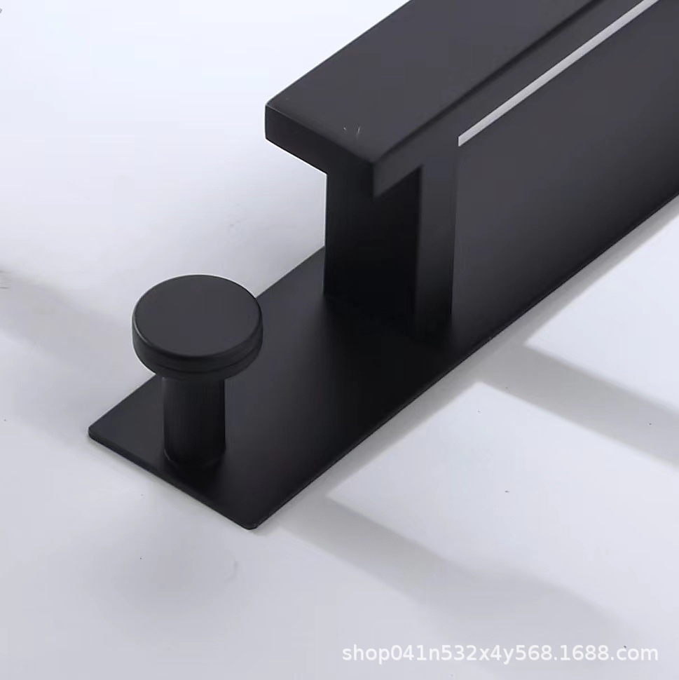 304 de acero inoxidable toallero hogar negro Baño de almacenamiento Barra de toalla de baño toallero ponche libre toallero