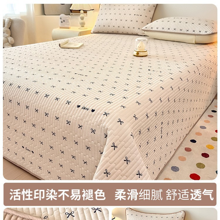 夏季水洗棉床盖单件a类母婴级四季通用榻榻米防滑夹棉床单三件套3|undefined