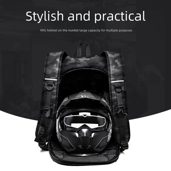 Riding Backpack Motorcycle Helmet Backpack Women's Motorcycle Travel Knight Bag Waterproof Travel Bag Men's Large Capacity Trendy