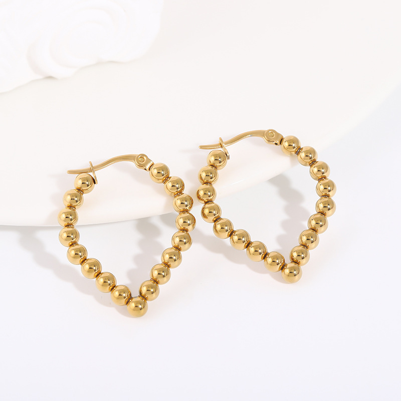 1 Pair Basic Retro Geometric Plating 201 Stainless Steel Gold Plated Earrings display picture 5