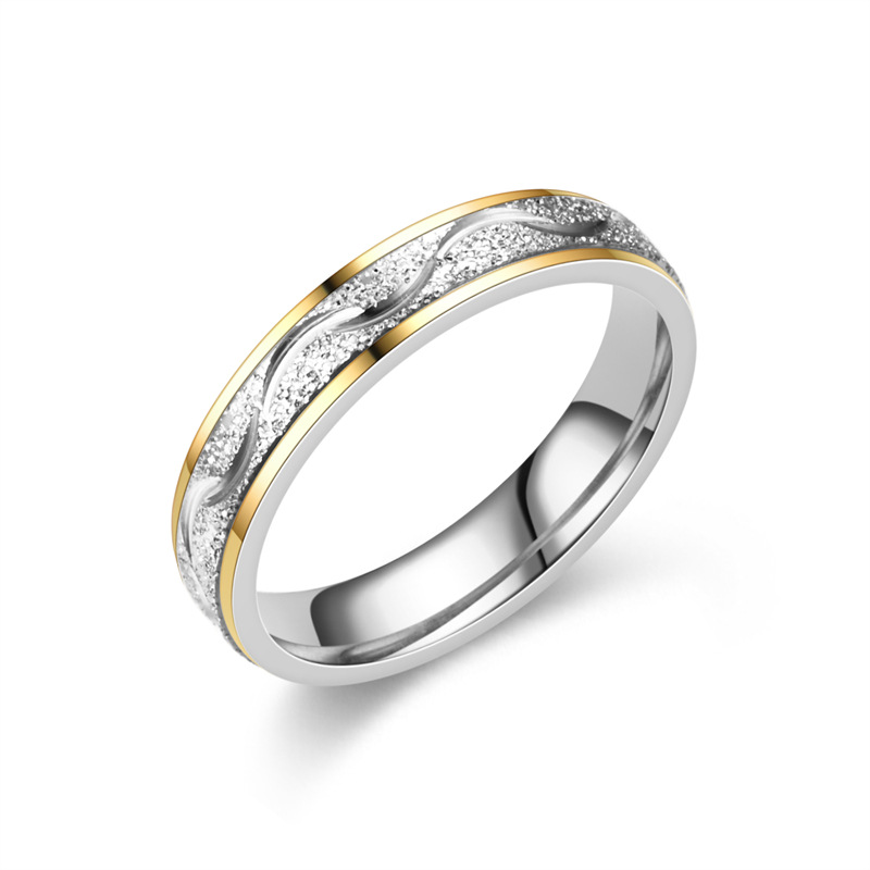 Anillo Doble para Parejas de Acero de Titanio, Resistente a la Decoloración